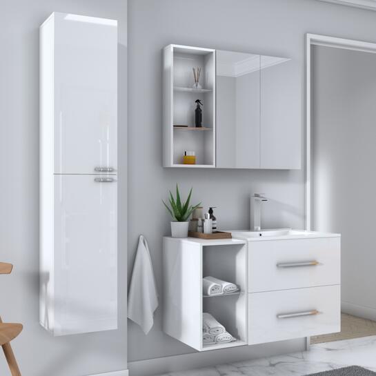 White bathroom discount corner unit